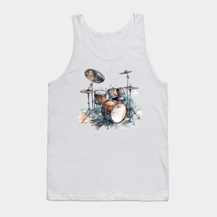 watercolor drumset Tank Top